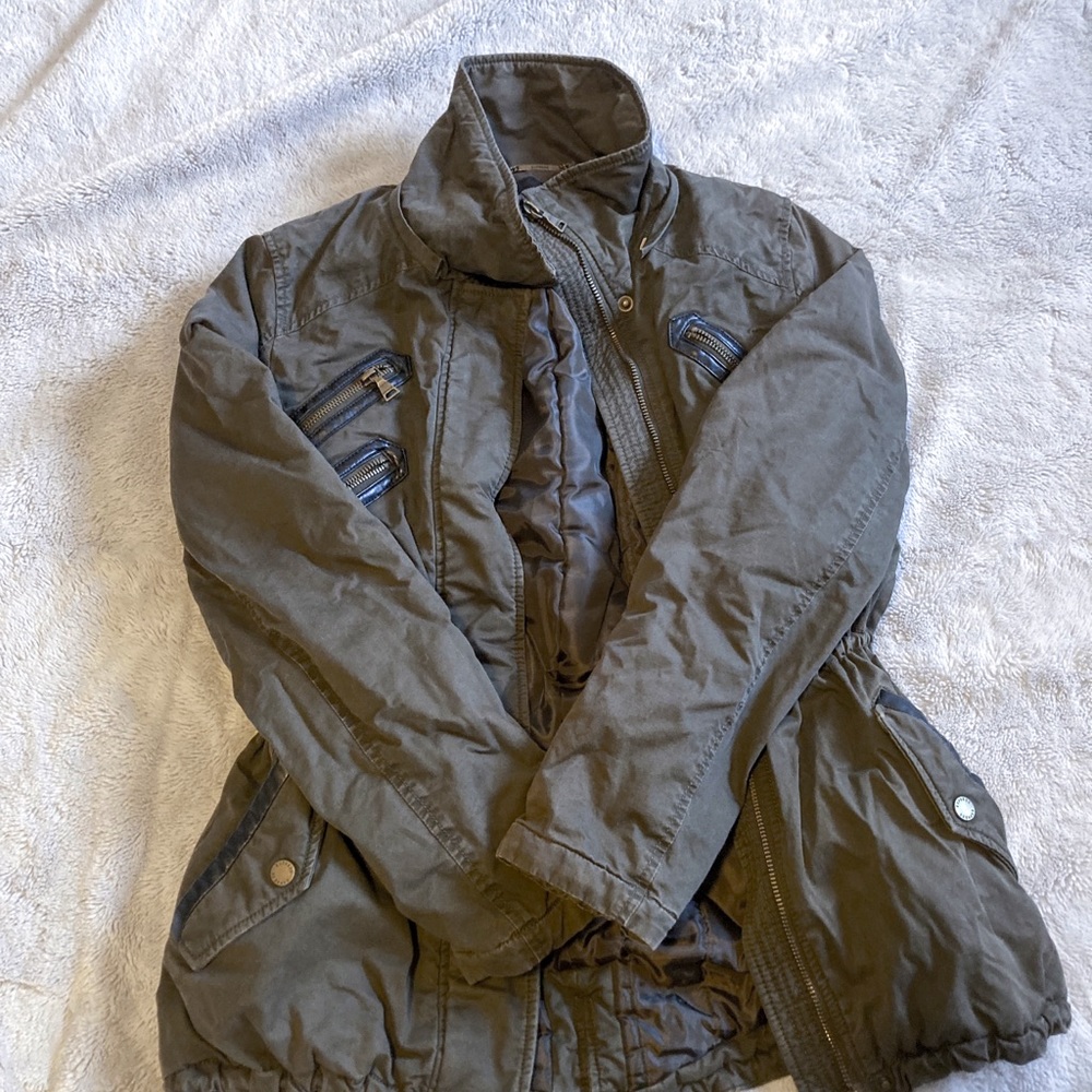 【EXPRESS】 Olive Fur Trim Jacket NO HOOD